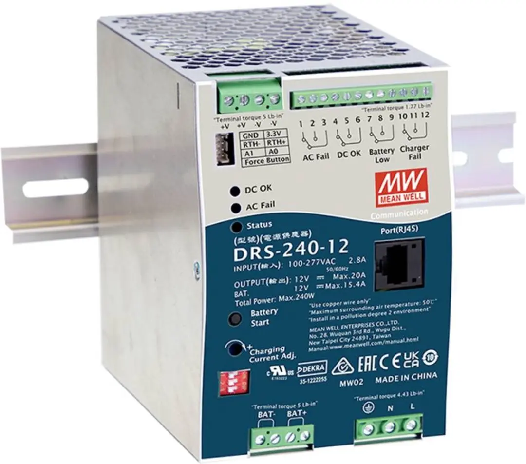 Mean Well DRS-240-24 DIN-rail netvoeding 24 V 10 A 240 W Aantal uitgangen: 1 x I