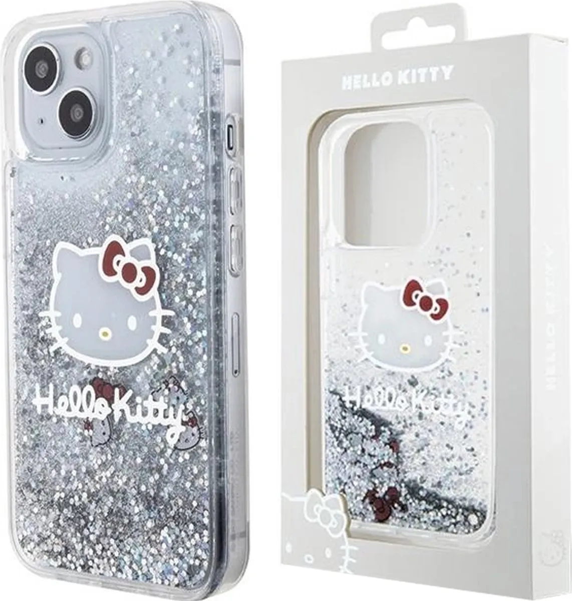 Hello Kitty Liquid Glitter Charms iPhone Hoesje 15