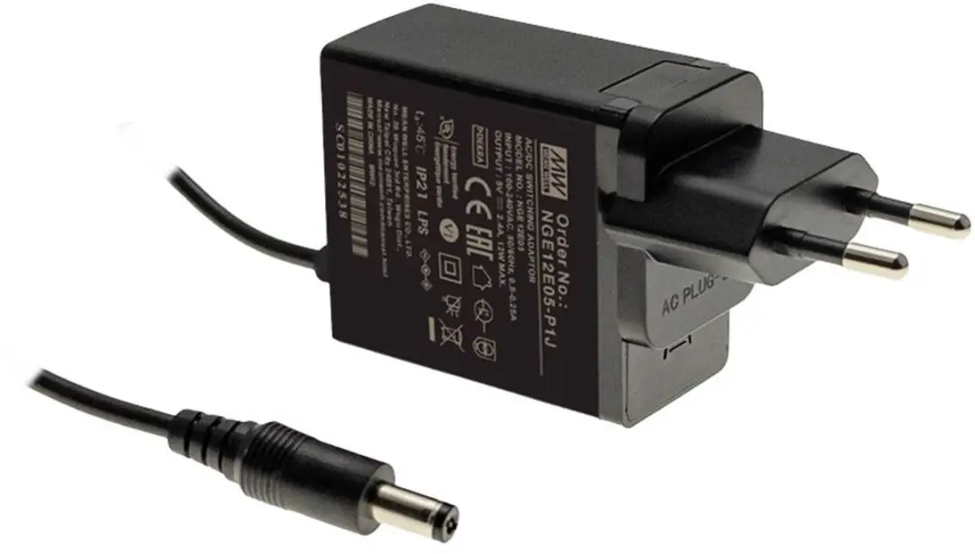 Mean Well NGE12E09-P1J Stekkernetvoeding 9V/DC 12W