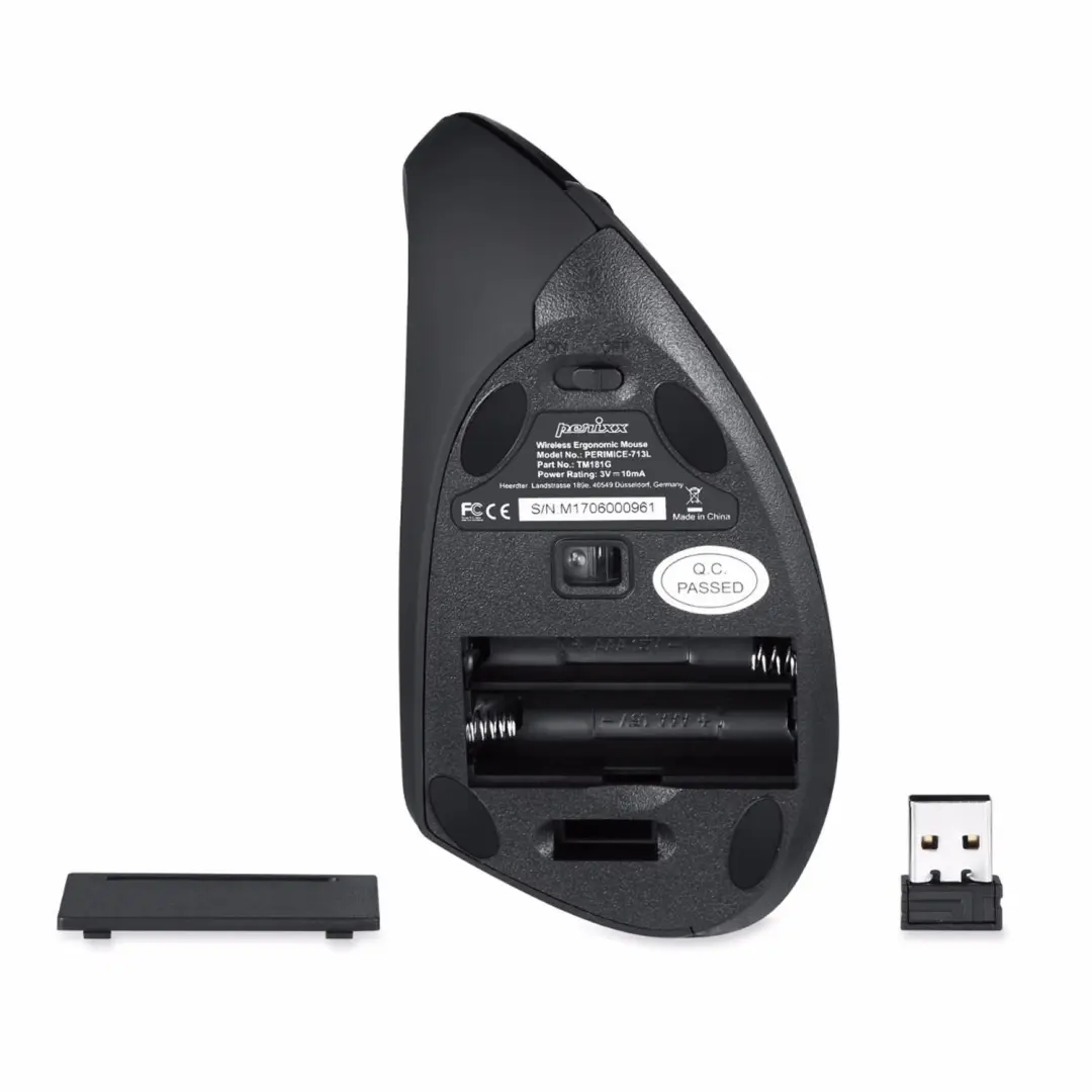 Perixx Perimice-713L Ergonomische Muis - Zwart - afbeelding 4 van 6