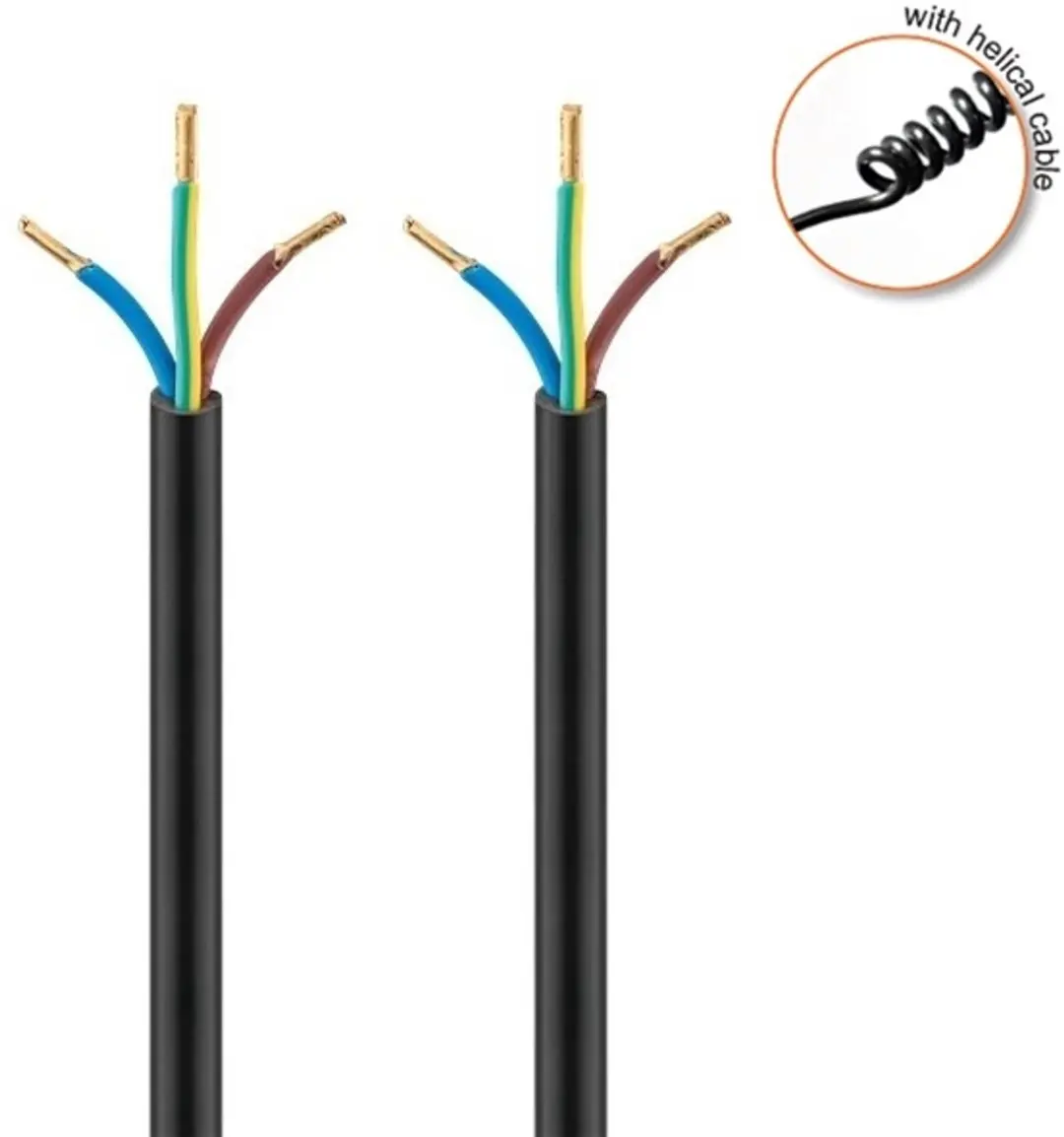 Bachmann Spiraalkabel H05VV-F 3x1,5mm 6m