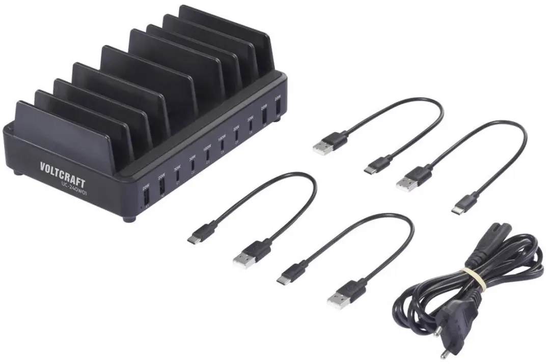 Voltcraft UC-240W01 USB-laadstation 240W - Zwart - afbeelding 3 van 6