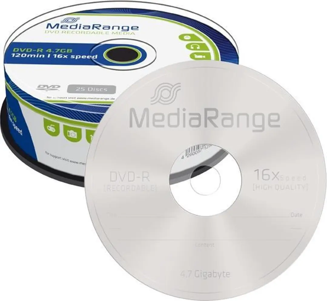 MediaRange DVD-R 4.7GB 16x - 25 stuks - afbeelding 3 van 4
