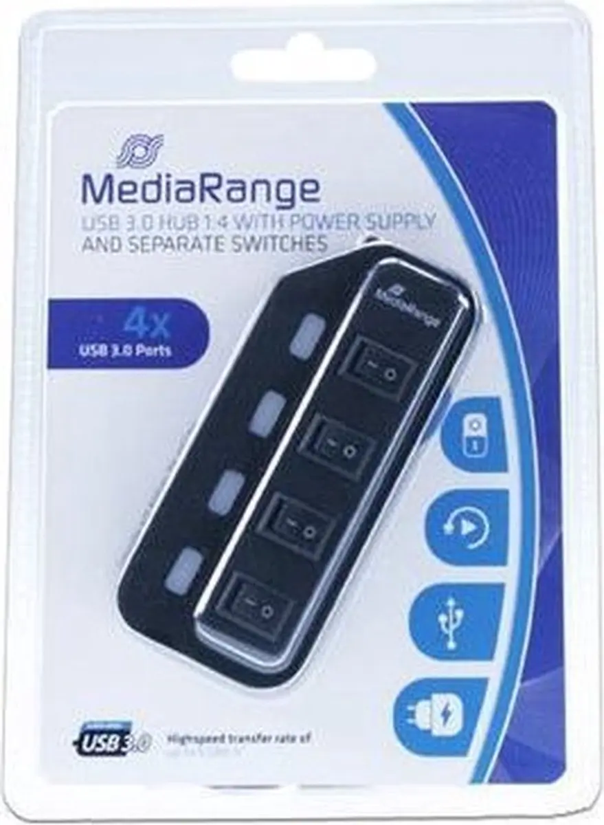 MediaRange MRCS505 USB 3.0-Hub - 4 Poorten - afbeelding 4 van 4