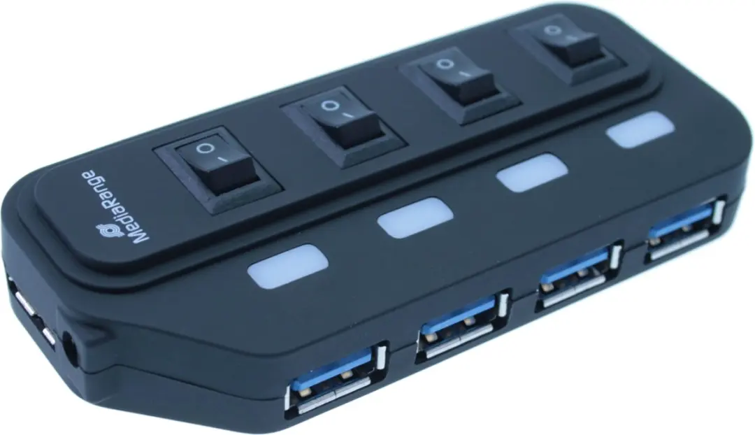 MediaRange MRCS505 USB 3.0-Hub - 4 Poorten - afbeelding 3 van 4