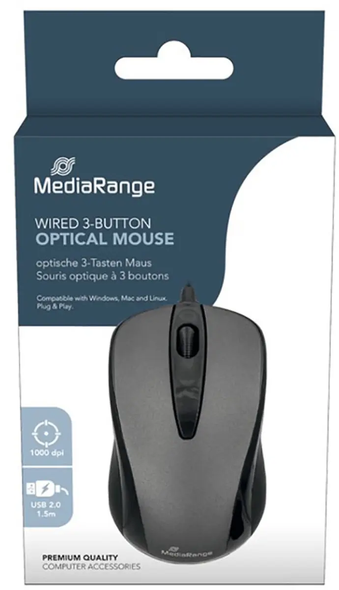 MediaRange MROS201 Optische Muis - 3 Knoppen - USB - afbeelding 6 van 6