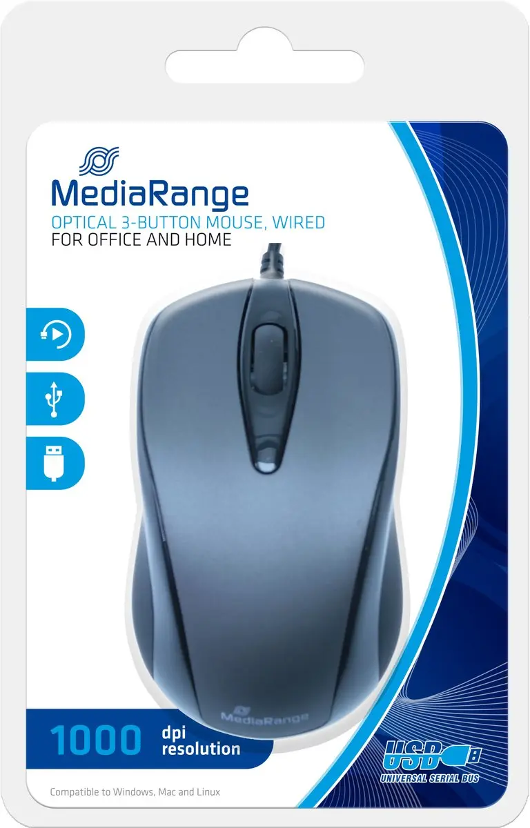 MediaRange MROS201 Optische Muis - 3 Knoppen - USB - afbeelding 5 van 6