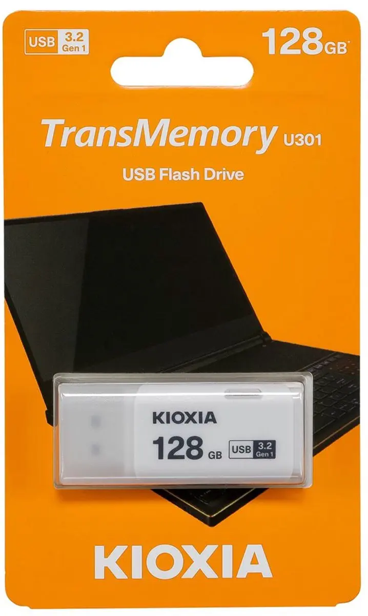 Kioxia TransMemory U301 LU301W128GG4 USB-stick - Wit - afbeelding 4 van 6