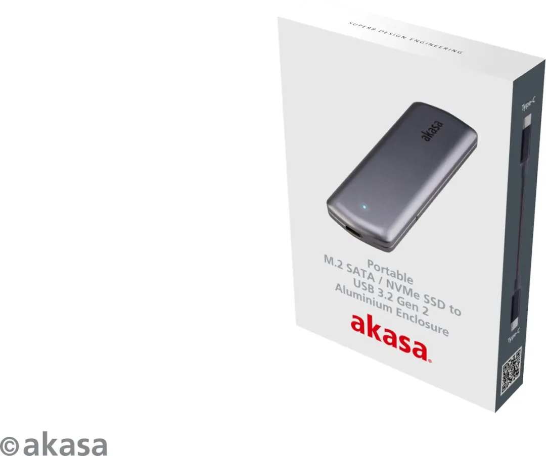 Akasa AK-ENU3M2-05 M.2 SSD behuizing - USB 3.2 Gen 2 - Grijs - afbeelding 3 van 5