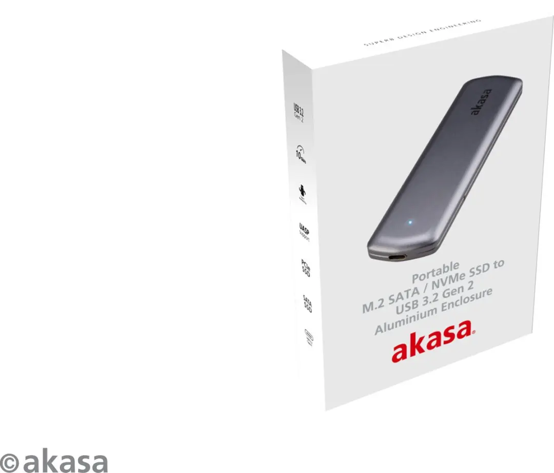 Akasa AK-ENU3M2-05 M.2 SSD behuizing - USB 3.2 Gen 2 - Grijs - afbeelding 5 van 5
