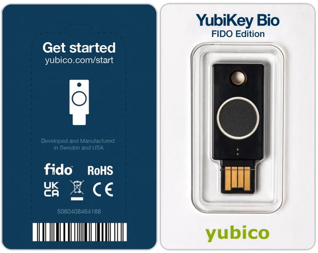 Yubico YubiKey Bio FIDO Edition USB-stick - Zwart/goud - afbeelding 6 van 6