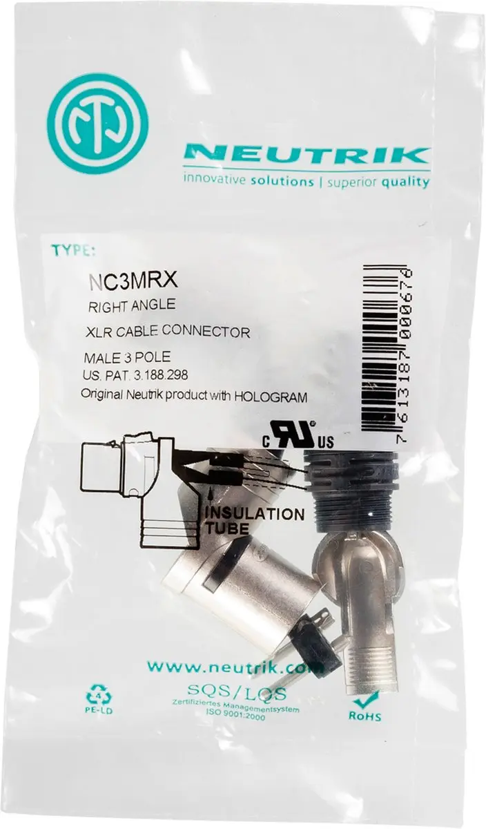 Neutrik NC3MRX XLR Kabelconnector 3-pin Mannelijk - afbeelding 2 van 2