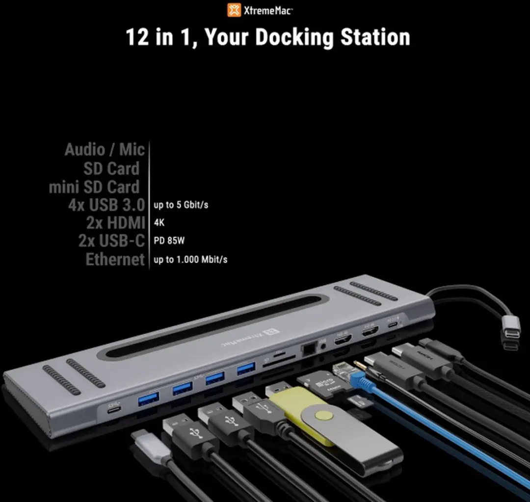 XtremeMac XWH-CDH-13 Docking Hub Station - Zilver - afbeelding 6 van 6