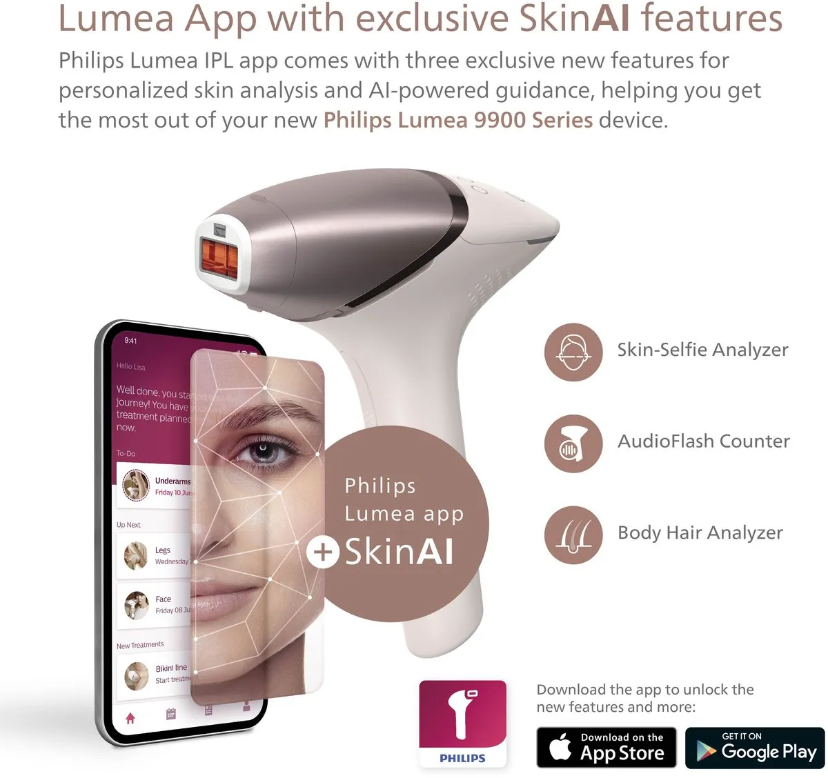 Philips Lumea IPL 9900 BRP958/00 Ontharingsapparaat - Roze - afbeelding 6 van 6