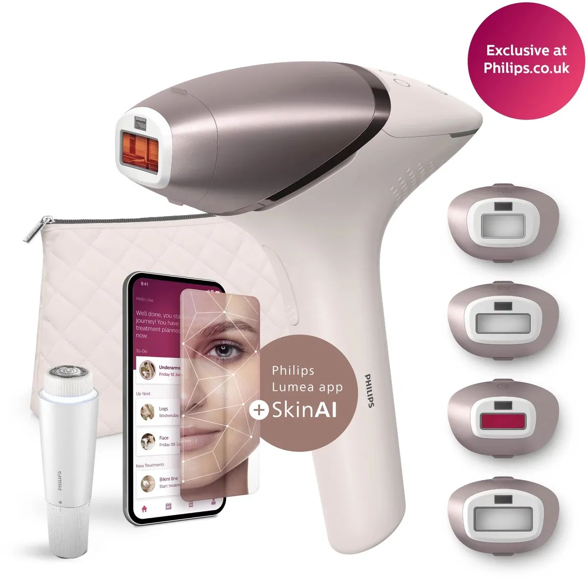 Philips Lumea IPL 9900 BRP958/00 Ontharingsapparaat - Roze