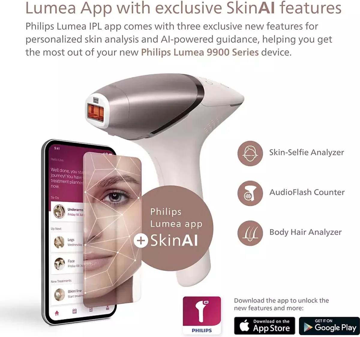 Philips Lumea IPL 9900 BRP958/00 Ontharingsapparaat - Roze