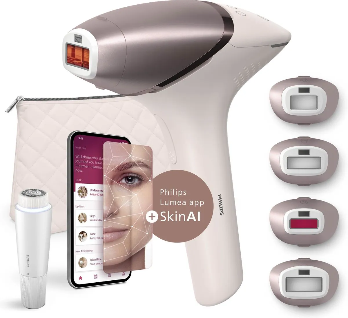 Philips Lumea IPL 9900 BRP958/00 Ontharingsapparaat - Roze