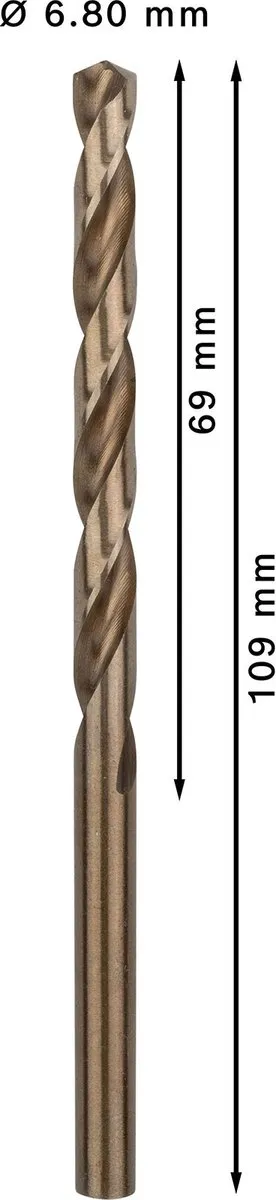 Bosch Professional ST. LINE 6,8mm HSS-CO Boor - 10 Stuks