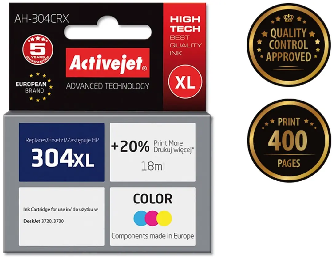 ActiveJet AH-304CRX Inkt - 18ml - vervangt HP 304XL - afbeelding 2 van 3