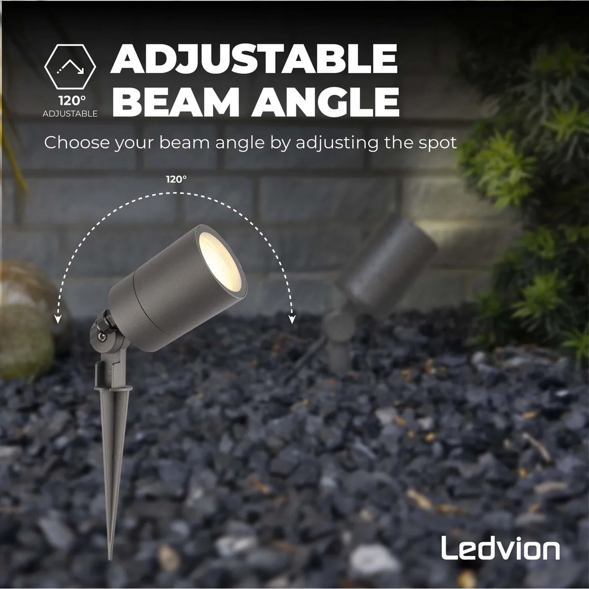 LEDVION 3x LED Prikspots Antraciet IP65 5W GU10