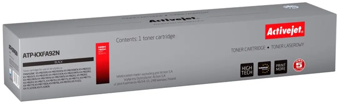 ActiveJet ATP-KXFA92N toner voor Panasonic-printer; Panasonic KXFAT92 / KXFAT411