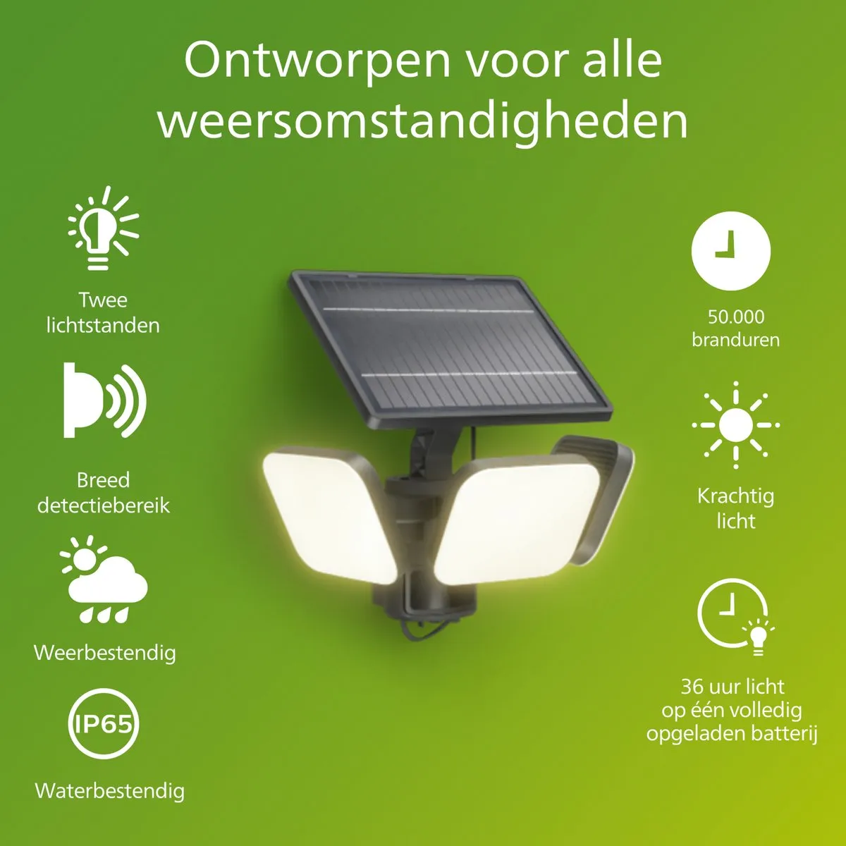 Philips UltraEfficient Zyren Wandlamp Solar 24,5W - Zwart