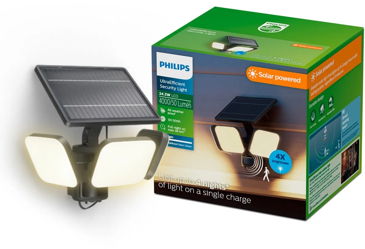 Philips UltraEfficient Zyren Wandlamp Solar 24,5W - Zwart