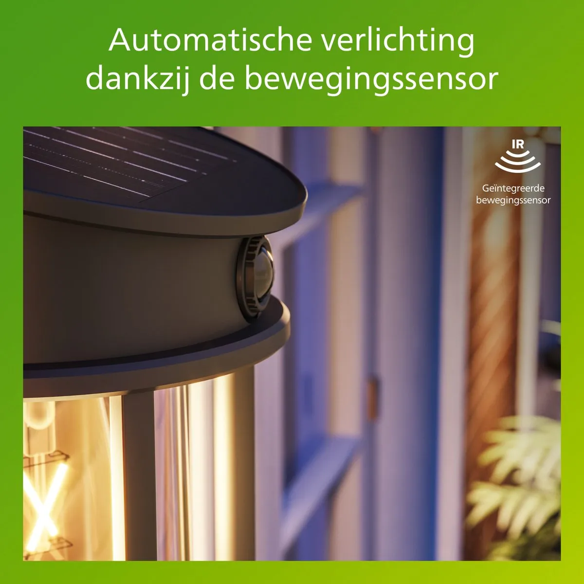 Philips Geri Wandlamp Solar LED - Warmwit 2700K - Zwart - afbeelding 6 van 6