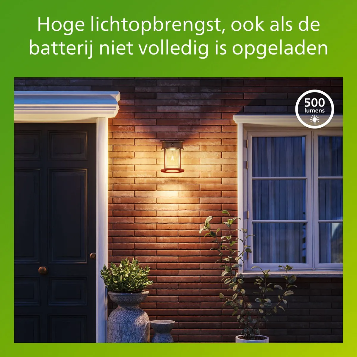 Philips Geri Wandlamp Solar LED - Warmwit 2700K - Zwart