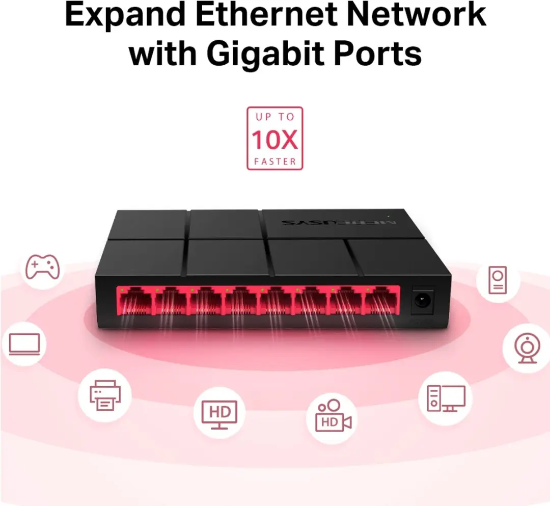 Mercusys MS108G Netwerkswitch - 8-Poorten Gigabit - Zwart - afbeelding 6 van 6