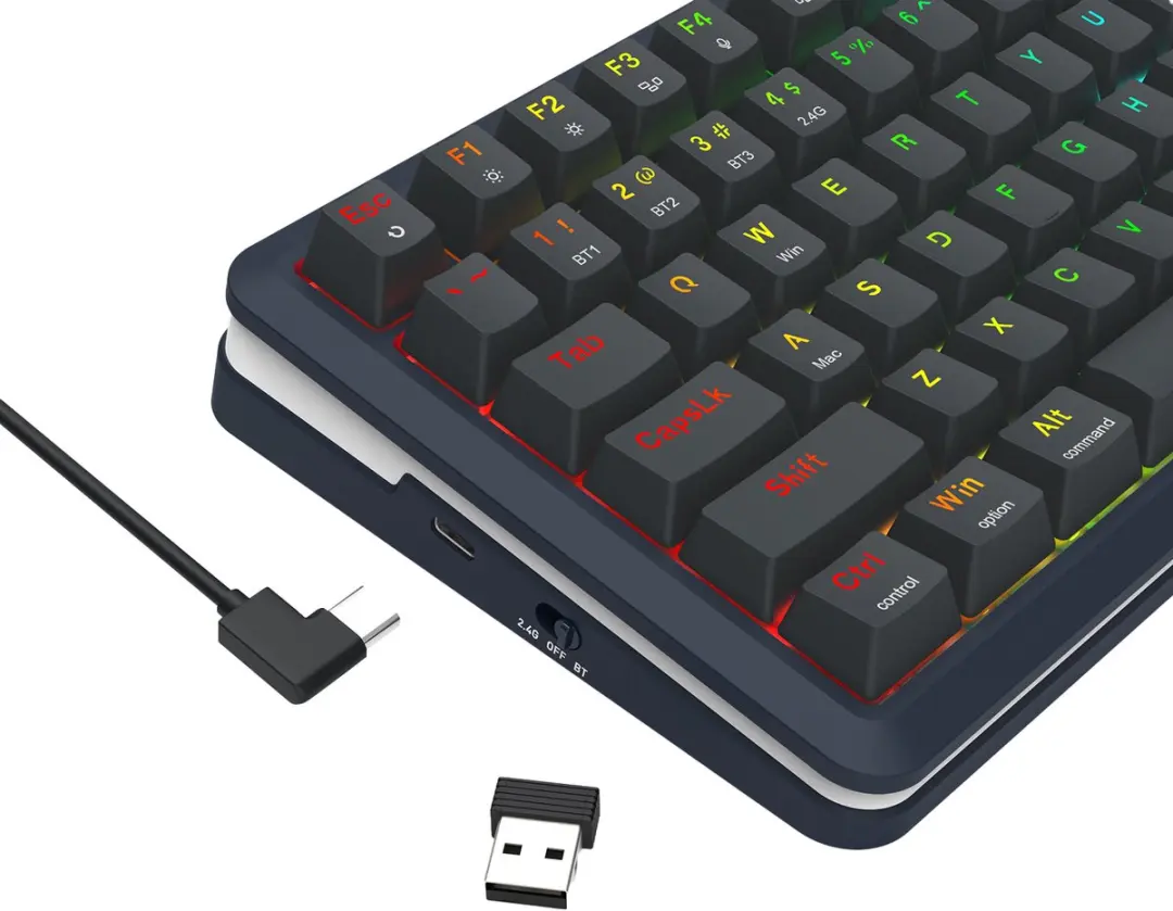 Redragon K708-RGB-PRO 81 toetsen drieweg mechanisch toetsenbord RGB achterverlic