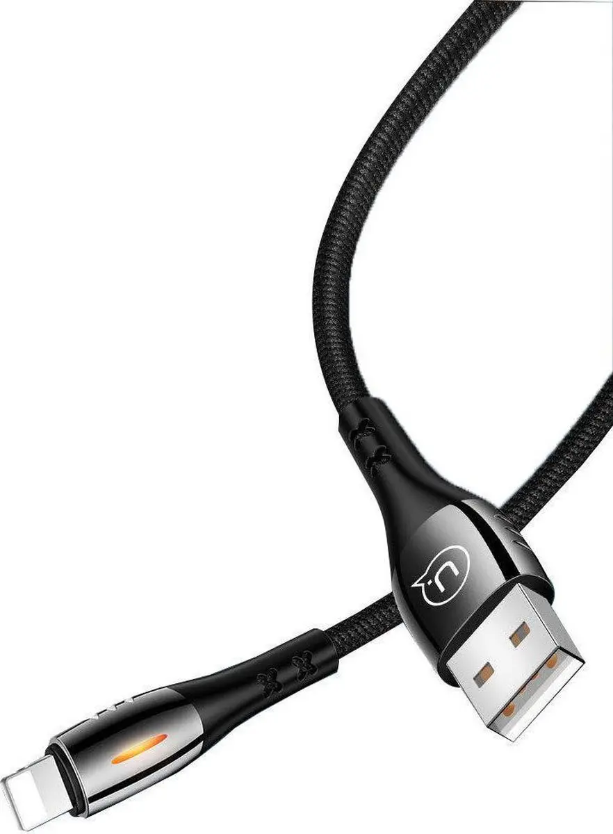 USAMS U-Tone Lightning Kabel - 1.2m - Zwart - afbeelding 6 van 6
