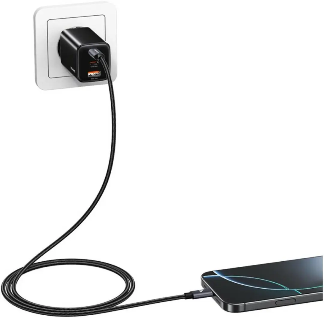 USAMS U91 USB-C naar Lightning kabel 30W - 1m - Transparant - afbeelding 2 van 4