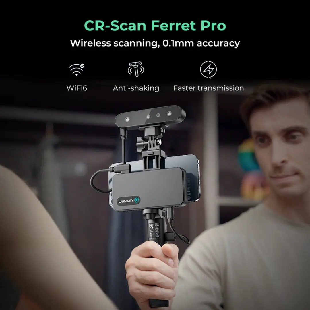 Creality Ferret Pro 3D-Scanner - Draagbare Handscanner - 0,1 mm - Zwart - afbeelding 3 van 6