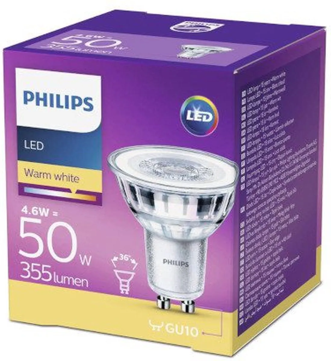 Philips CorePro LEDspot GU10 4.6W Warm Wit - afbeelding 6 van 6