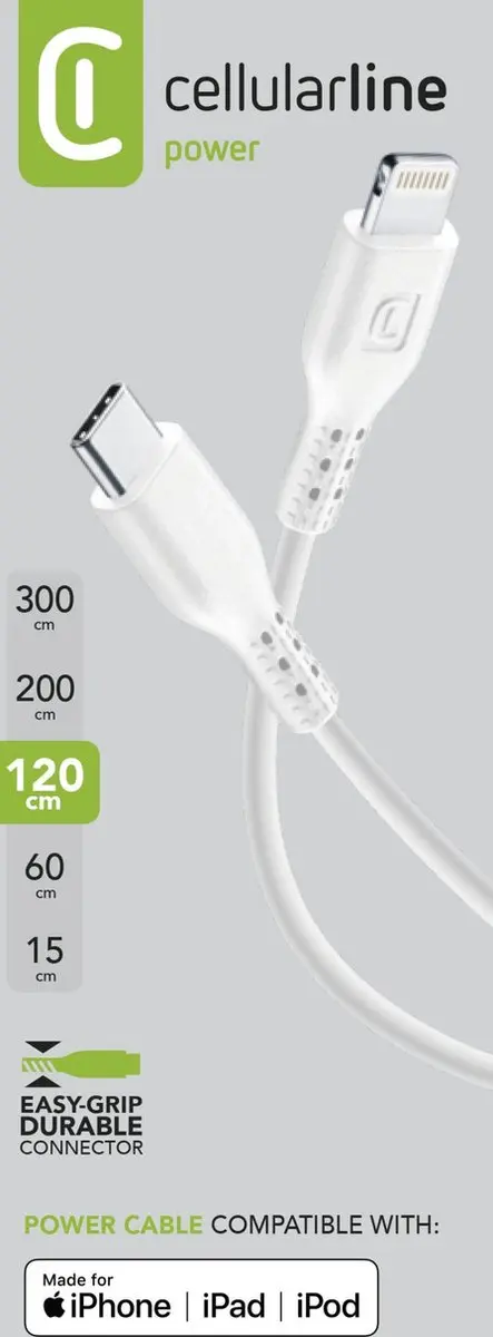 Cellularline USBDATAC2LMFI1MW USB-C naar Lightning Kabel - afbeelding 3 van 6