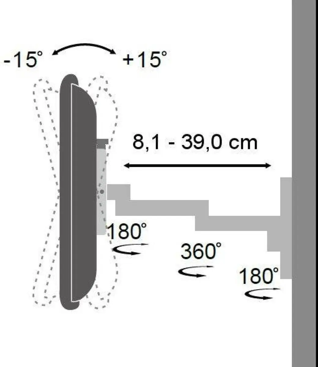 Techly ICA-LCD-104BK TV-beugel - 13-30 inch - Kantelbaar - afbeelding 3 van 6
