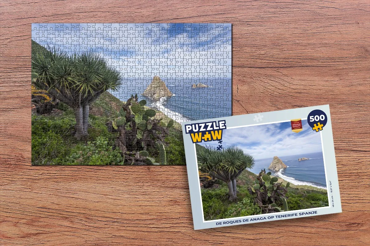 PuzzleWow De Roques de Anaga Tenerife Legpuzzel 500 Stuks - Multicolor