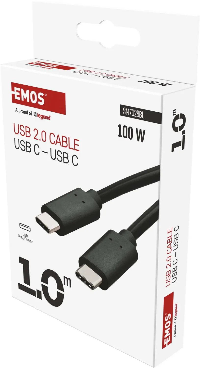 EMOS USB-C naar USB-C datakabel SM7028BL - 1 m - Zwart - afbeelding 5 van 6