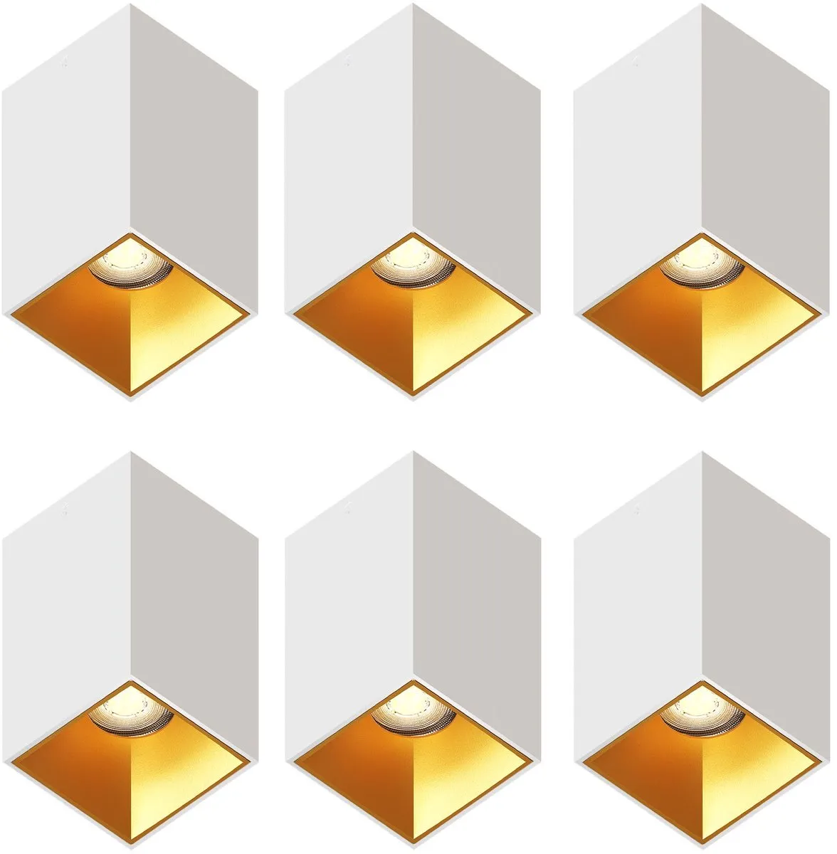LEDVION 6x LED Opbouwspot Vierkant 80x80mm