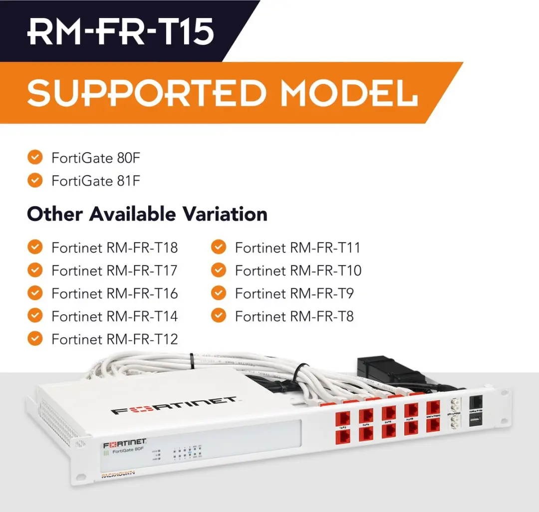 Rackmount.IT RM-FR-T15 Montagebeugel voor FortiGate 80F/81F - Wit - afbeelding 2 van 6