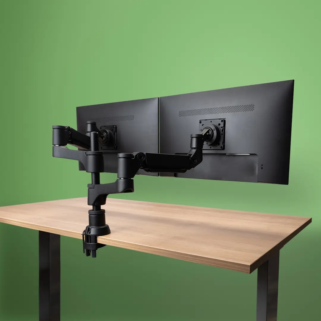 R-Go Tools Caparo RGOVLCA4TWSI Dubbele Monitorarm - Zwart - afbeelding 6 van 6