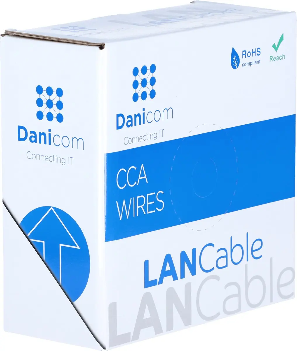 Danicom DC-UTP5CCA50-GRY Netwerkkabel CAT5e 50m