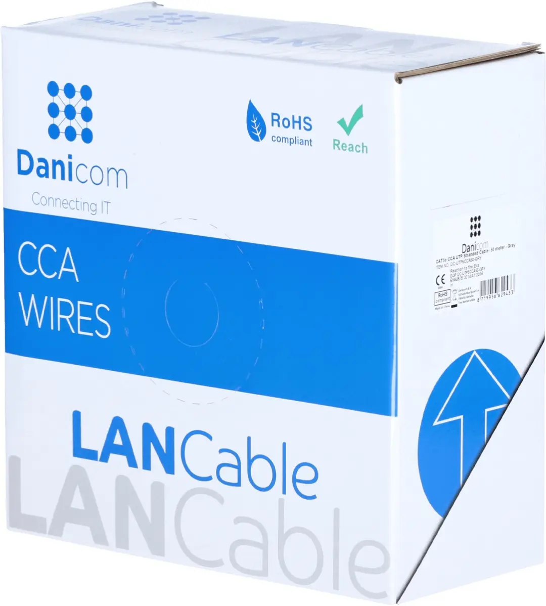 Danicom DC-UTP5CCA50-GRY Netwerkkabel CAT5e 50m - Grijs - afbeelding 3 van 6