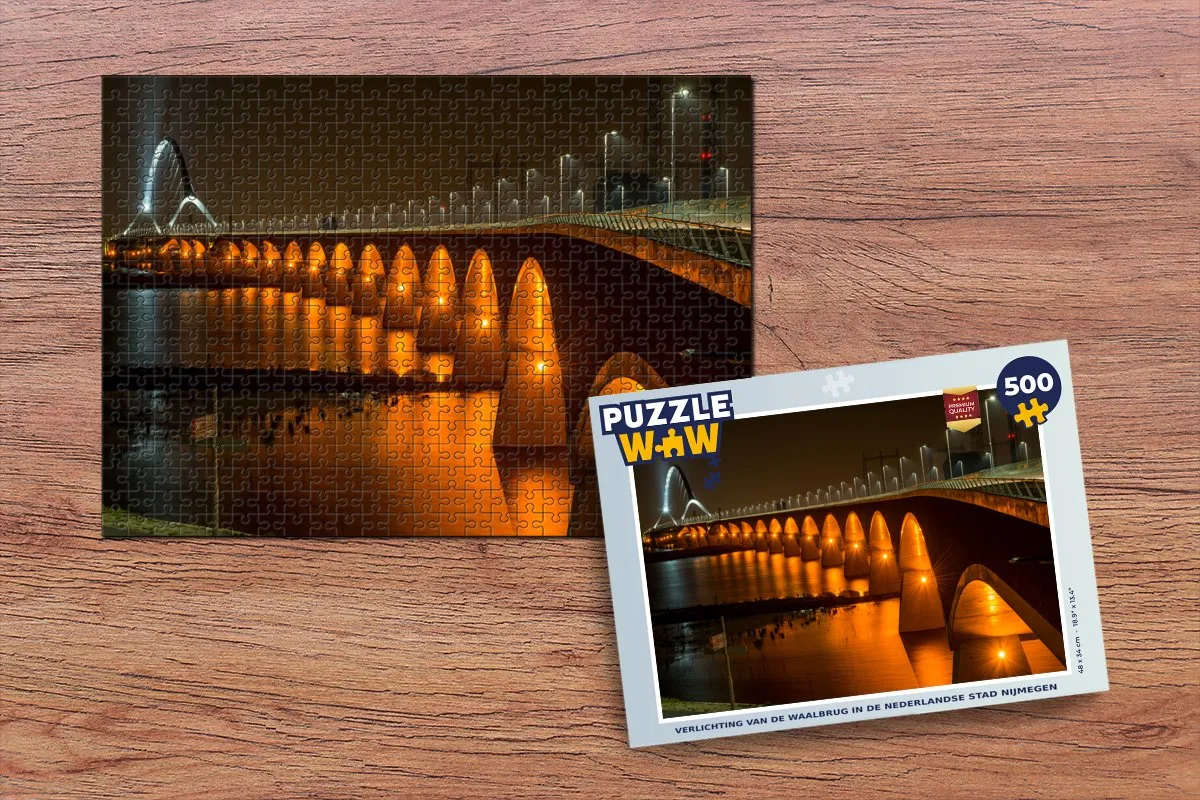 PuzzleWow Brug Nijmegen Legpuzzel 500 Stuks - Multicolor