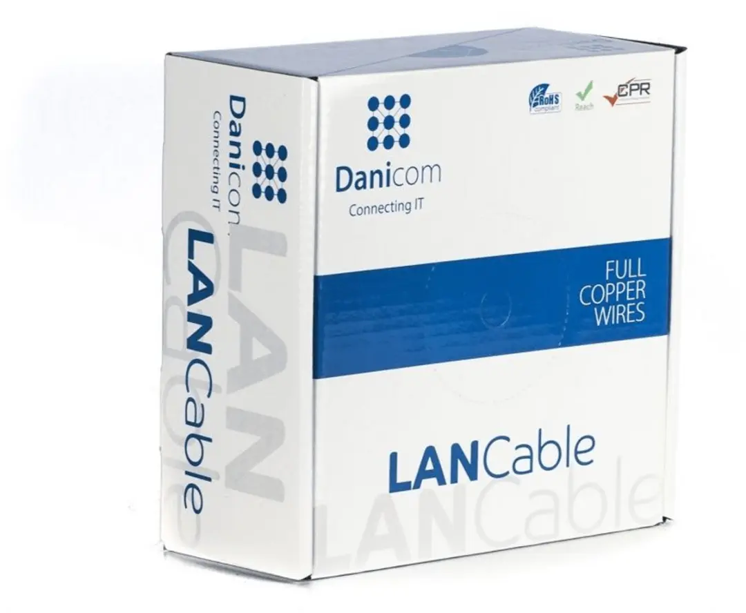 Danicom DC-UTP5E-100S-DCA CAT5e UTP Netwerkkabel 100m - Blauw - afbeelding 2 van 3