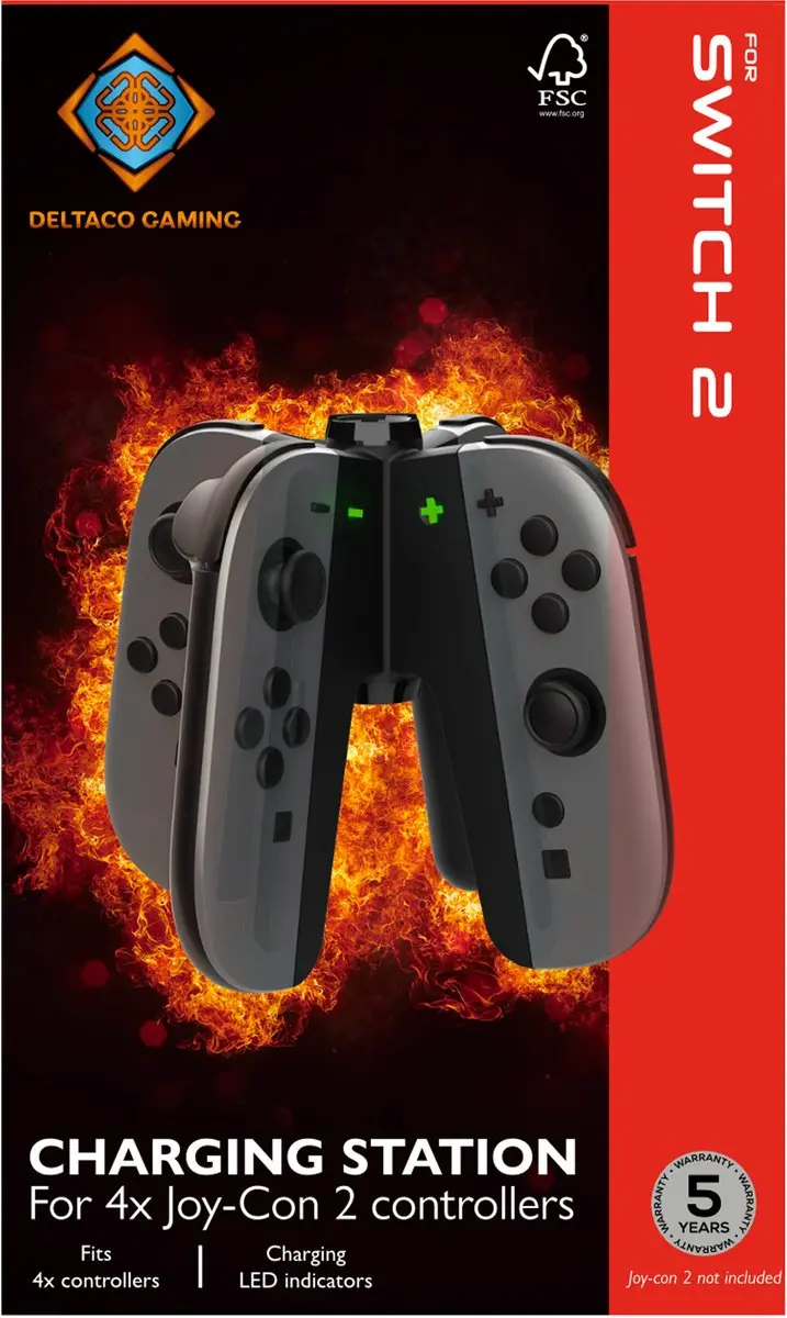 Deltaco GAM-194 Oplaadstation voor 4 Joy-Con - Zwart - afbeelding 5 van 6