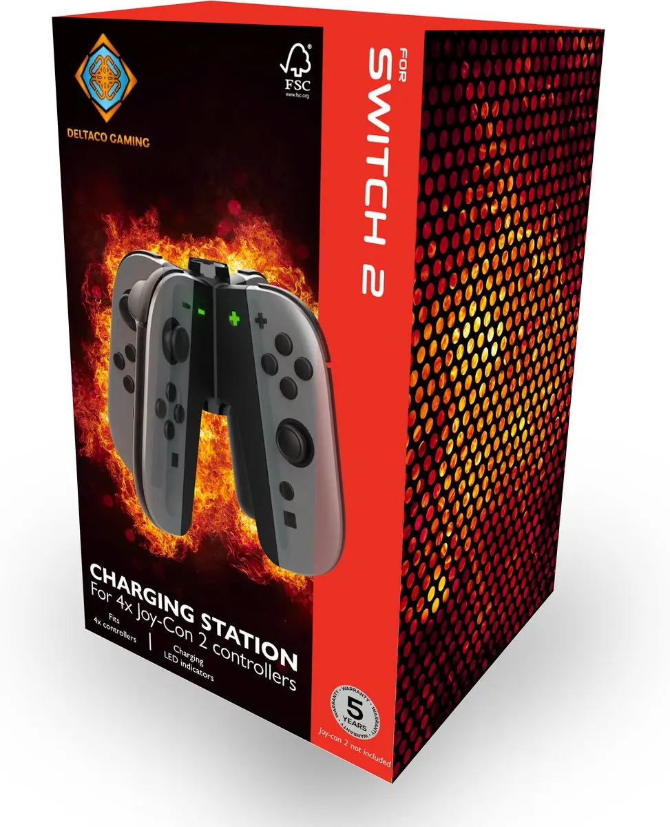Deltaco GAM-194 Oplaadstation voor 4 Joy-Con - Zwart - afbeelding 2 van 6