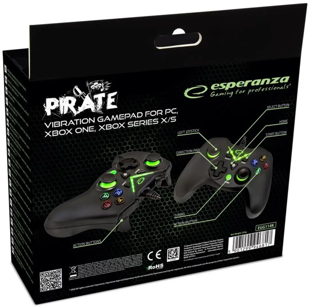 Esperanza Egg114K Gamepad voor PC en Xbox - Zwart - afbeelding 5 van 6