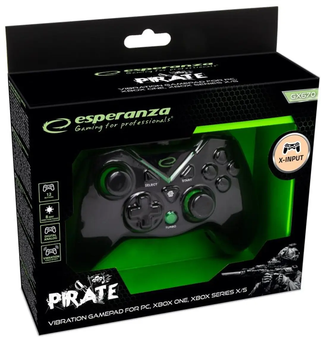 Esperanza Egg114K Gamepad voor PC en Xbox - Zwart - afbeelding 4 van 6